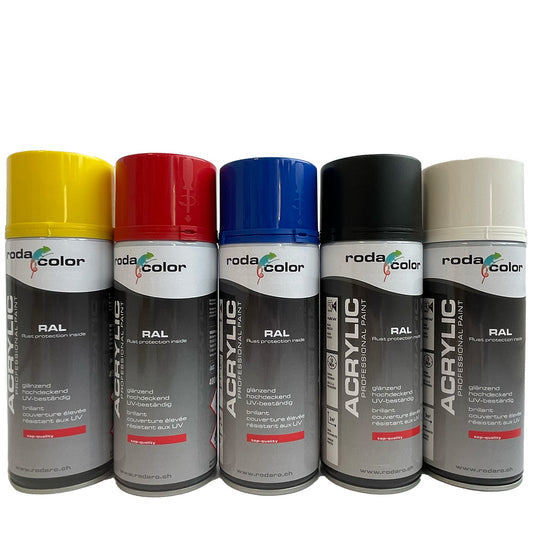 RAL - Acrylic Spray, 400ml, Schöne Spraydosen, RAL9005, RAL9010